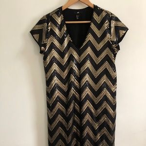 H&M Metallic Sheath Dress